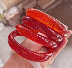 Brazalete de <span class=keywords><strong>Jade</strong></span> <span class=keywords><strong>Rojo</strong></span> Oscuro, Talla Grande US 9-10, Piedra de Ágata India, Cristal Curativo, Brazalete Ancho, El Mejor Regalo para Mujer y Hombre - Product Image 4