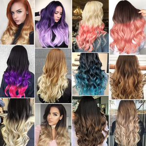 Tổng hợp phần mở rộng tóc Nhà cung cấp Sợi <span class=keywords><strong>5</strong></span> clip trong Ombre liền mạch Clip dài lượn sóng chịu nhiệt phần mở rộng tóc cho phụ nữ - Product Image 5