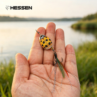 Nouvelle conception de leurre de pêche imprimé en 3D, spinnerbait, 60 mm, 7,5 g, pour la pêche au poisson-chat, au bar, au brochet, au loup-eau en eau douce, avec écailles d'insectes Hessen