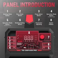Soldadora TIG de Aluminio YEESTECH 200A AC/DC con Pulsos, Pantalla LED Grande, Inversor Digital STICK/TIG, 220V, Doble Voltaje, Nueva