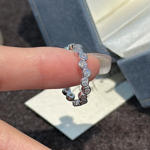 Bague en argent sterling S925 à pois, zircone vintage, design simple et tendance, sertissage en incrustation, style tendance, bijoux à bouche ouverte - Product Image 4