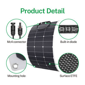 Panel Solar Flexible Monocristalino Alecter Solar APH-P51 de 100W, 19.5% de Eficiencia, 182mm, 58x40cm, para Viajes y Camping - Product Image 4