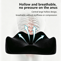 Coussin de siège ergonomique en mousse à mémoire de forme matelassé, soulagement des douleurs du coccyx, design creux respirant, coussin orthopédique pour chaise avec housse lavable