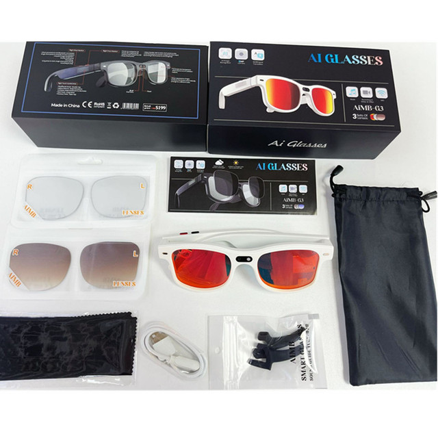 AIMB-G3 AI Smart Glasses 800W 1080P Camera Real-Time Translation Video Voice Recording Shooting Music Touch