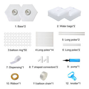 Support de toile de fond en arc rond de mariage en PVC blanc Offres Spéciales 1.8M/2M avec accessoires cadre en arc de <span class=keywords><strong>Ballon</strong></span> avec Base de sac à <span class=keywords><strong>eau</strong></span> - Product Image 4