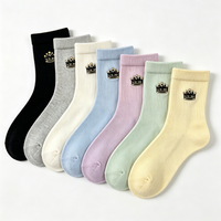Chaussettes en coton respirantes personnalisées pour hommes, avec logo brodé sur mesure, vente en gros, haute qualité, tricotées unies, design personnalisé