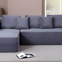 Sofá Cama en Forma de L Minimalista Italiano de Alta Densidad con Esponja, Cubierta de Pana, Reclinable y Móvil para Salas de Estar Pequeñas