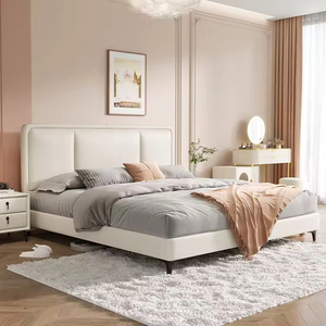 מפעל - מיטה מרופדת בסגנון מינימליסטי למכירה, מתאימה לדירת מודרנית: חבילה קומפקטית במחיר נוח - Product Image 1