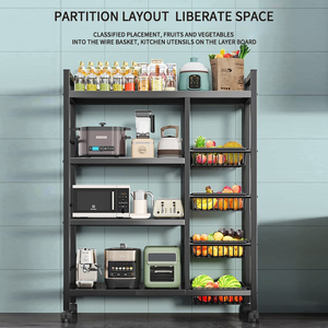 Organizador de especias para cocina con ganchos para microondas y estante para platos, ideal para islas y carros de cocina. - Product Image 3
