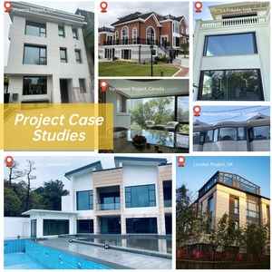 Fenêtre coulissante en aluminium thermolaqué avec <span class=keywords><strong>grille</strong></span> en alliage d'aluminium, couleur personnalisée pour projet de villa - Product Image 6