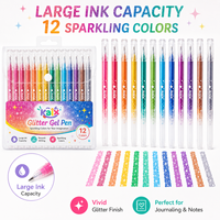 Stylo gel pailleté haute capacité KAIX, 1,0 mm, grand tube d'encre, pour bullet journaling
