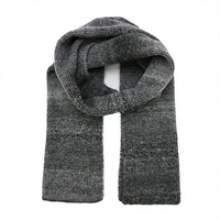 Écharpe longue pour homme en maille côtelée épaisse gris chiné, écologique et légère, mélange acrylique/nylon/laine/spandex, châle d'hiver
