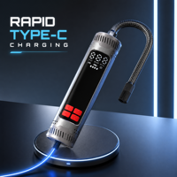 Rechargeable Electric Bike Pump Tire Inflator Portable 2000mAh Battery Powered Car Tyre Inflator Pump for Outdoor Night Work