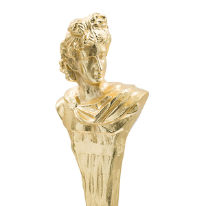 Estatua romana dorada alargada sobre base de mármol blanco de 5.5x5.5x28 pulgadas, escultura decorativa para el interior del hogar - Product Image 4