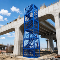 Système d'échelle de sécurité moderne à structure en acier, cage d'accès modulaire pour escaliers intérieurs, tour d'accès, capacité de charge 500 kg, revêtement par immersion