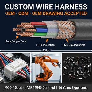 Rangkaian Kabel Mesin Kustom Berkinerja Tinggi untuk Otomotif, Perakitan Kabel Industri, Loom Kabel Industri, IATF 16949, ISO 9001, UL - Product Image 1