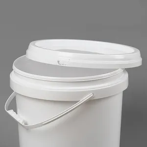 12LPP White Plastic Bucket With Tear Strip Lid For Color Slurry