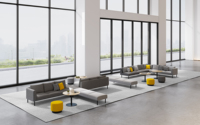 Minimalistisches Modulares Empfangssofa Austauschbare Eckmodule Kommerzielle Modulare Lounge-Möbel für Öffentliche Bereiche