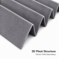 Tissu plissé occultant intégral marron foncé en polyester double couche, occultation totale, plis de 15 mm, pour bureau et baie vitrée