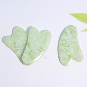Pierres Précieuses DIY Vente en Gros Xiuyan Jade GuaSha Forme de Doigt Cristal Bleu Vert Jade jaspe Masseur de Visage Guasha Faceroller - Product Image 4