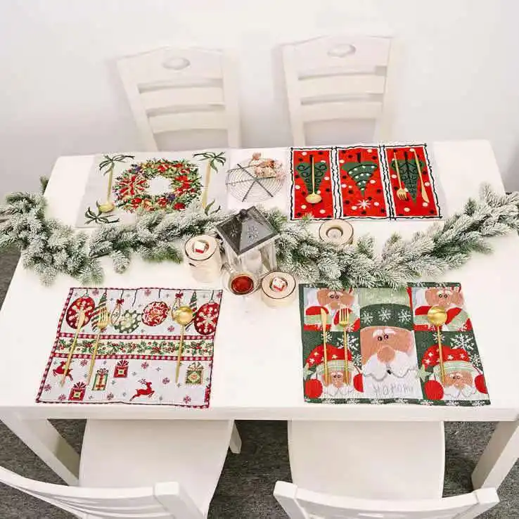 Lage Prijs Funky Eetkamer Tafel Placemats Kerst Vinyl Placemats