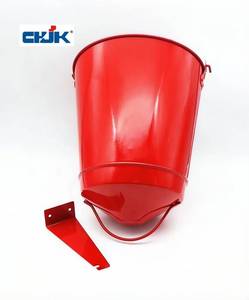 Seau à incendie Jinkai 10L en acier doux, enduit de peinture en poudre, durable, pour équipement de lutte contre l'incendie, avec poignée au fond - Product Image 1