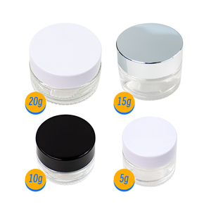 Tarros de vidrio de doble tapa al por mayor en stock, tarros de crema para ojos de 10 ml con tapa a prueba de niños, tarros cuadrados de crema de 5 ml - Product Image 1