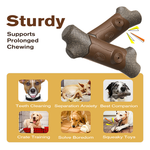 Quchonpet Nouveau Jouet à Mâcher pour Chien en TPR et Nylon, Forme de Branche, Durable, Couineur, pour le Nettoyage des Dents et l'Entraînement - Product Image 2