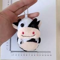 Porte-clés en peluche élégant de 10 cm, pendentif pour sac à main, décoration, porte-clés en peluche de vache de dessin animé