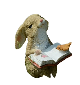 Statue de lapin <span class=keywords><strong>en</strong></span> résine pour extérieur, personnalisable <span class=keywords><strong>en</strong></span> gros, sculptée <span class=keywords><strong>en</strong></span> 3D, faite à la main, peinte à la main, sculpture animale de jardin, décoration intérieure - Product Image 1