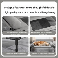 Lit de camping amovible pour animaux de compagnie, respirant, rafraîchissant, lavable, confortable, surélevé, grande capacité pour chat et chien, en tissu Oxford résistant à l'humidité