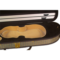 Étui de violon de luxe en velours polyester de haute qualité, coque rigide en mousse rembourrée bicolore en forme de demi-lune, poignée confortable