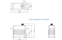 Moteur servo numérique sans balais étanche de taille standard, 77g, 48kg*cm de couple, avec engrenage en titane, pour voiture RC, avion, hélicoptère FXB