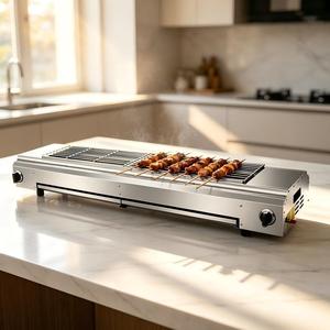 Commercial Stainless Steel Gas Grill With Easy Cleaning Feature For Grilling Meat Fish Chicken Skewers - Product Image 6