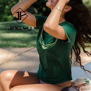 T-shirt en coton pour femmes, vente chaude d'usine, été, fabricant, t-shirt imprimé à col rond ajusté personnalisé - Product Image 1