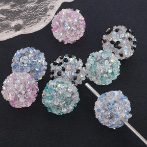 Mélange de luxe bricolage strass perles Disco grosses perles de Gumball avec strass pour bricolage stylo chaîne bijoux marquage - Product Image 1