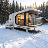 Maison-capsule en aluminium disponible en version OEM, X5 X8, mobile, alimentée à l'énergie solaire, écologique, hôtel, appartement pour le glamping et le tourisme