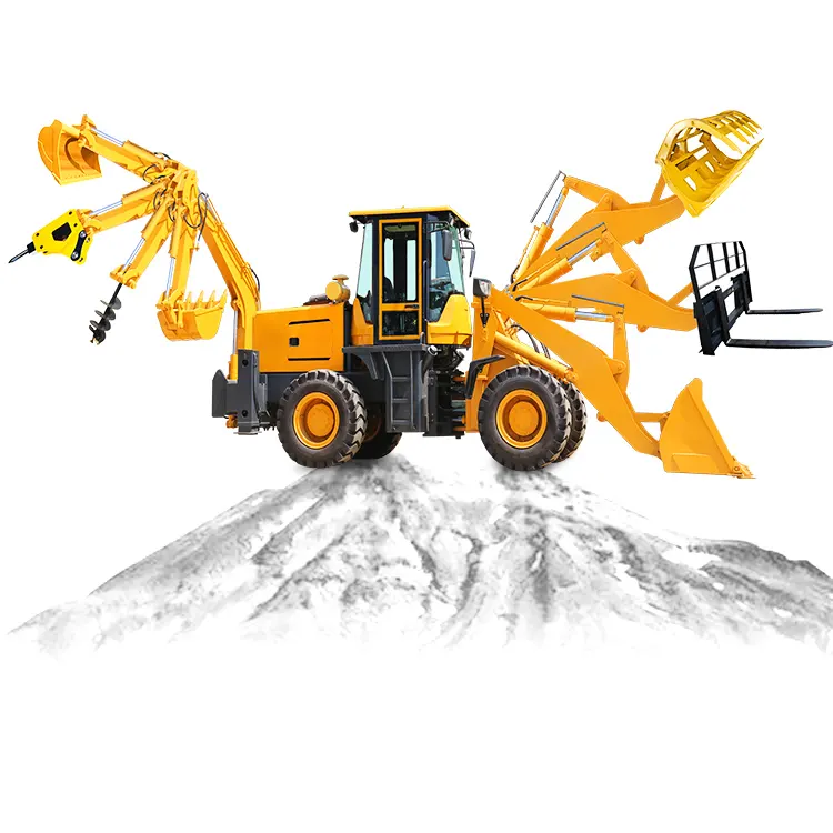 จีนผู้ผลิตขนาดเล็ก1ตัน Feeder Backhoe Loader โหลด Excavator With Break Hammer 4x4