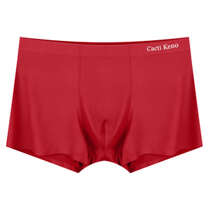 Venta directa de fábrica, Bóxer sin costuras de seda helada, ropa interior transpirable de Color sólido de gran tamaño para hombre, Calzoncillos Bóxer - Product Image 5