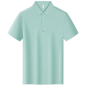 Camisa Polo de Manga Corta Azul Marino de Color Sólido para Uso Diario - Product Image 3