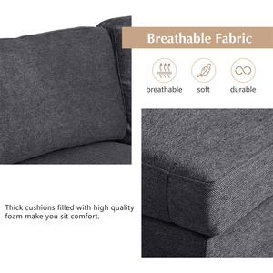 Biểu Tượng Tùy Chỉnh Hoàng Gia Vua Lớn Hình Dạng U Cắt Modulor Sofa Đôi Thêm Rộng Đôi Chaise Phòng Chờ Ghế Màu Xám Cho Phòng Khách - Product Image 4