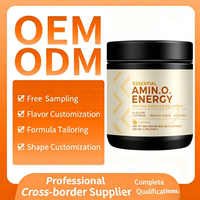 Poudre énergétique Bioby OEM Amino - Favorise la synthèse des protéines et la récupération après l'entraînement - Orange 585g 65 portions
