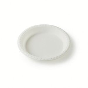 Assiettes de fête biodégradables en amidon de maïs blanc 20,3x20,3 cm jetables - Product Image 4