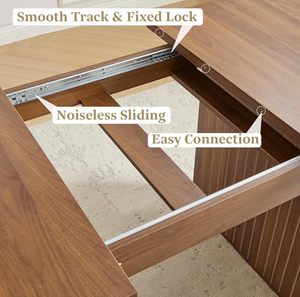 Fabricante de Muebles, Mesa de Comedor Extensible Rectangular de Madera con Base Acanalada, Personalizable con Logotipo, Gran Venta - Product Image 5