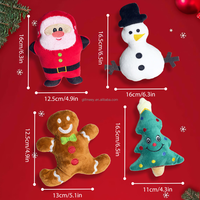 Jouet en peluche pour chien sur le thème de Noël, cadeau de Noël pour animaux de compagnie, Père Noël, bonhomme en pain d'épices, bonhomme de neige, jouets en peluche qui couinent pour chiens