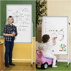 Mobile Whiteboard Height Adjustable Dry Erase White Board Double-Sided Magnetic Whiteboard With Stand For Office Home Classroom