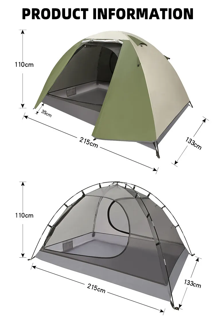 Dễ dàng thiết lập mái vòm hai lớp lều nhẹ 2 người Lều cắm trại ngoài trời lều cho cặp vợ chồng cắm trại du lịch