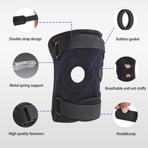 สนับเข่าสปริงคู่ช่วยเพิ่มแรงบีบอัดที่หัวเข่าปรับได้อุปกรณ์พยุงเข่าสำหรับเล่นบาสเก็ตบอลวิ่งขนาดพิเศษ - Product Image 2