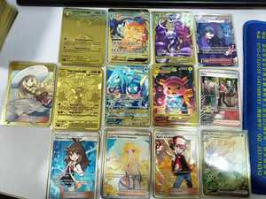 Livraison rapide Charizard Pikachu <span class=keywords><strong>Vmax</strong></span> GX <span class=keywords><strong>Carte</strong></span> dorée Métal Personnalisée Nouvelles cartes à collectionner Cartes Poke M0n Jeu de cartes - Product Image 3