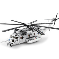 Bloques de Construcción Militares 33037, Helicóptero, Adorno Educativo, Modelo de Caza para Armar, Juguete de Plástico ABS, Edad 14+